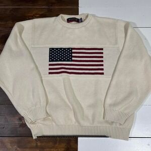 Vintage American Flag Knit Sweater